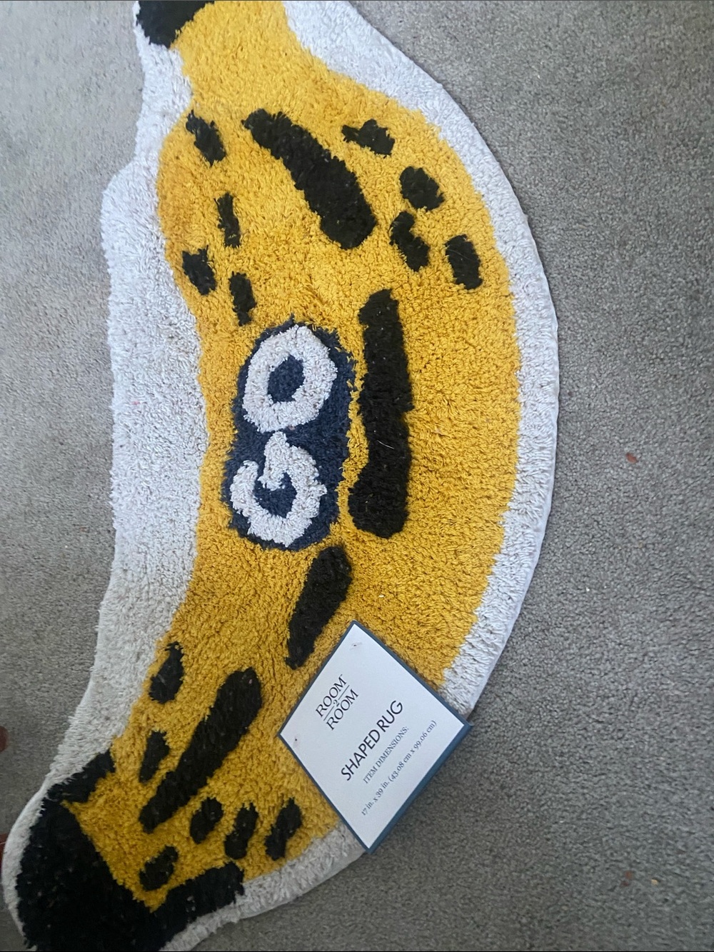 Yellow Banana-Shaped Cotton Accent Rug